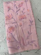 Soft Moonga checks saree with prints and embroidery MSH154- Pink