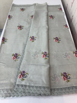 Silky kota embroidery saree MSK4359 Grey