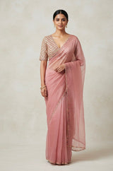 Tissue organza saree with fully worked blouse MS14176
