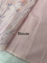 Soft Moonga checks saree with prints and embroidery MSH154- Pink