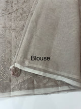 Supernet embriodery saree MS7854 - Pastel NudeBrown