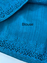 Cutwork Blended Jute - tussar saree MTS9079