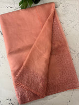 Semi Organza saree with applique and sequence borders - MCW699 Peach