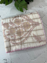 Check Mul chanderi saree with applique work MSH164 - White to Lavender