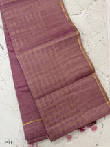 Tussar mix Semi silk saree with small zari weaving MSS8925