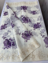 Cutwork Soft kota silk saree with digital prints MSH121