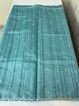 Cutwork Semi tussar saree MTSS680 - Blue