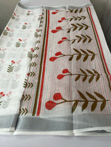 Semi linen saree with digital prints  MLS8766