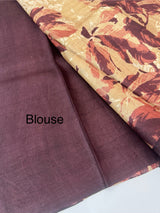 Pure printed tussar silk saree with blouse- MTSB7