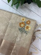 Tissue Silk embriodery saree MS49892
