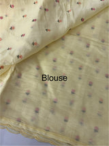 Malai chanderi saree with thread work MSM4569 ButterYellow