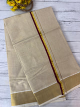 Kerala tissue saree- Maroon Kara