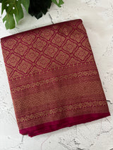 Banarasi semi katan saree SHKNSNM CrimsonPink(3)