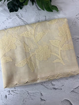 Moonga checks saree with Applique work  MSK766(3)-Ivory