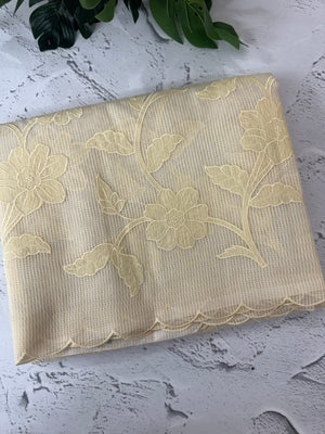 Moonga checks saree with Applique work  MSK766(3)-Ivory