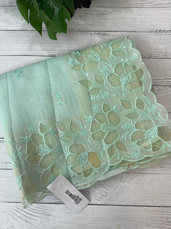 Soft kota silk saree with applique work MS85432 LightBlue