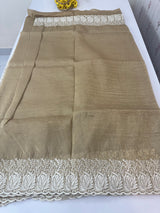 Crush Organza embroidery saree MS9739 Beige