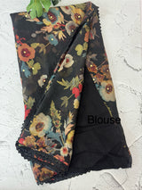 Chiffon Brasso saree with mirror work - MS7611 Black(2)