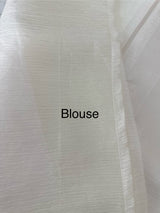Crush Organza saree with applique work MBS677 White