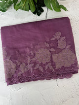 Soft organza saree with applique work - MCW543 DuskyPurple
