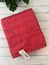 NetKota Hakoba saree with lace border MS6713- Reddish Peach