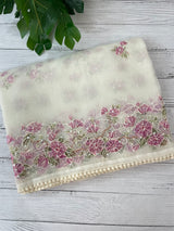 Organza saree with prints & hand embriodery work MS15333