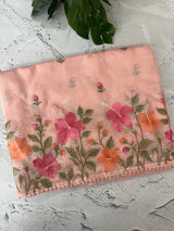 Silky kota saree with embriodery MS16263 PastelPeach