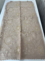 Soft Pashmina saree with organza Applique work MSH253