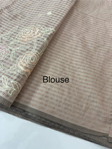 Applique and embroidery work 
 Kota Silk saree MSH118- DuskyPink