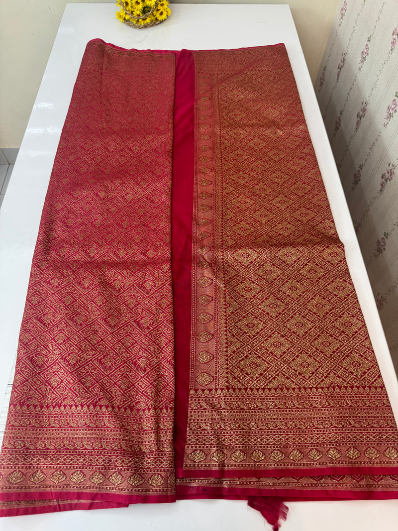 Banarasi semi katan saree SHKNSNM PinkRed