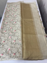 Premium soft blended Organza saree with embroidery borders MOS577