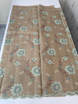 Tissue Silk cross stitch embriodery saree MS49892