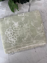 Crush Tissue Organza saree with embroidery - MS14799 Pastel SageGreen
