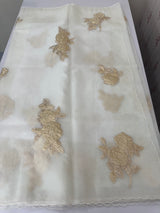 Soft Organza tissue Applique work saree MSLK113