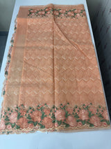 Phulkari NetKota embroidery saree - MPKS905 Peach