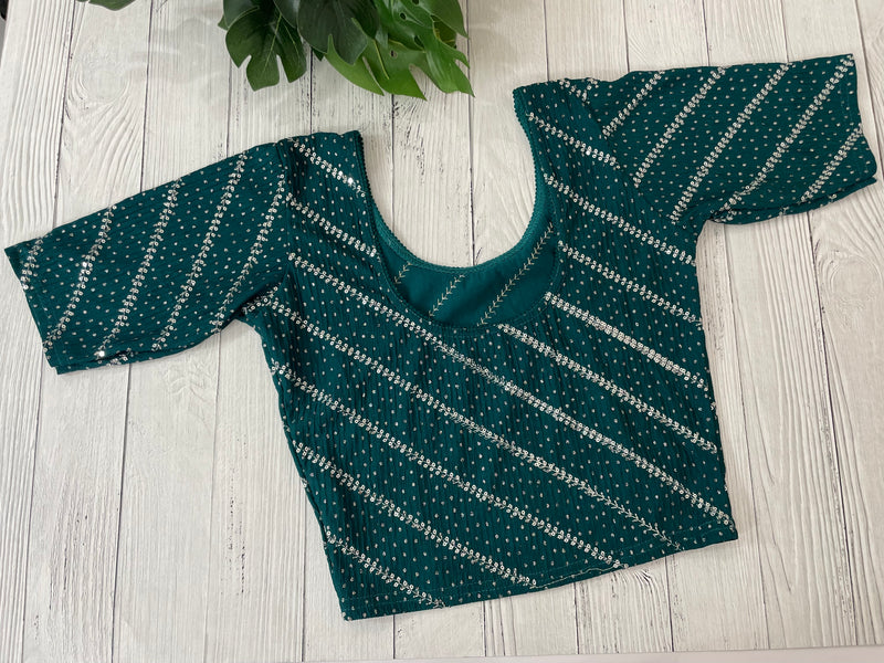Stretchable Readymade blouse with sequence work- MSBL