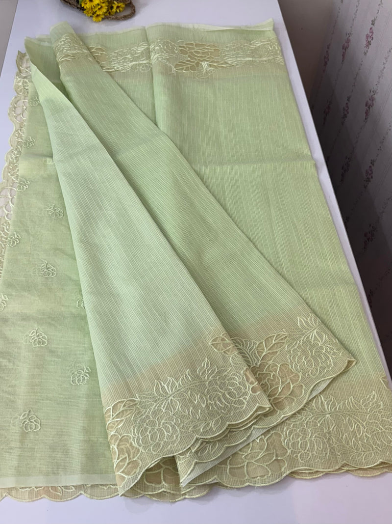Soft kota silk saree with applique work MS85432