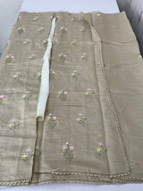 Blended Malai chanderi saree with embroidery MS5568 CloudGrey