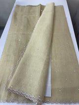 Copper Tissue silk saree with applique work MSH252