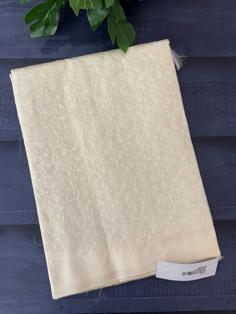 Pure desi tussar silk saree with embroidery- MTSS659 Cream