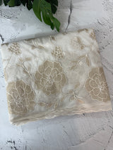 Semi organza saree with appliqué work - MSH906 White(3)