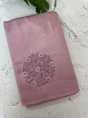 Butter silk saree with embroidery MTS569