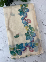 Printed Semi linen saree MLS7850 (1)- Cream