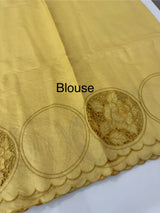 Tussar chanderi cutwork saree MSTC121 Yellow