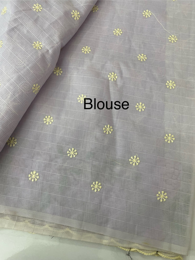 Phulkari NetKota embroidery saree - MSH126 Lavender