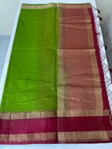 Semi Jute silk sarees with contrast pallu & blouse MJL392