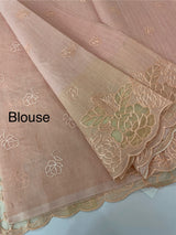 Soft kota silk saree with applique work MS85432 Peach