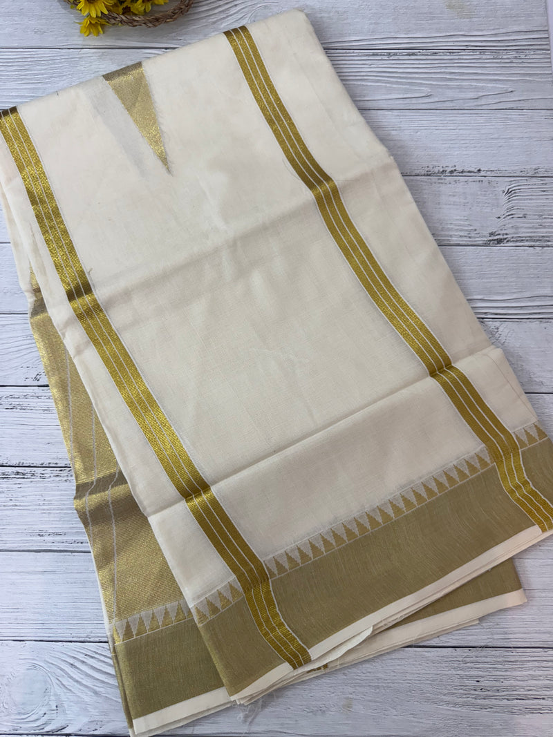 Kerala cotton saree - Gold