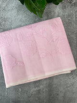 Supernet saree with applique work MCJ8432- Pastel Pink