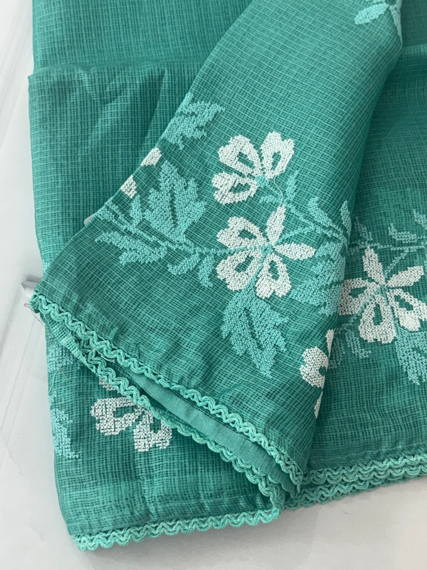 Soft kota checks saree with embroidery MSKC352